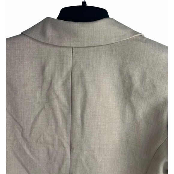 Anthropologie Maeve Beige Double-Breasted Cropped Blazer Short Sleeve Size US 14 - Picture 10 of 16